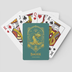 Create Your Own Elegant Gold Art Deco Aquarius Poker Cards