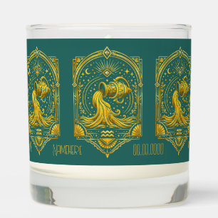 Create Your Own Elegant Gold Art Deco Aquarius Scented Candle