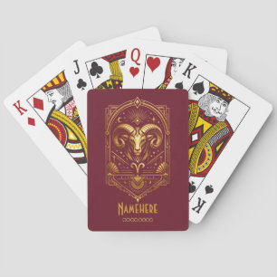 Create Your Own Elegant Gold Art Deco Aries Poker Cards