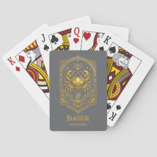Create Your Own Elegant Gold Art Deco Cancer Poker Cards