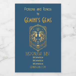 Create Your Own Elegant Gold Art Deco Gemini Wine Label