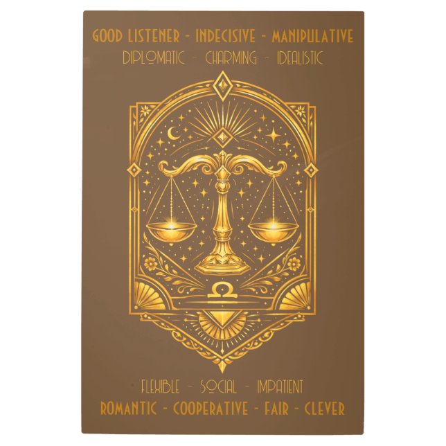 Create Your Own Elegant Gold Art Deco Libra (Front)
