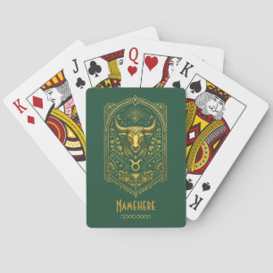 Create Your Own Elegant Gold Art Deco Taurus Poker Cards