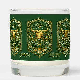 Create Your Own Elegant Gold Art Deco Taurus Scented Candle