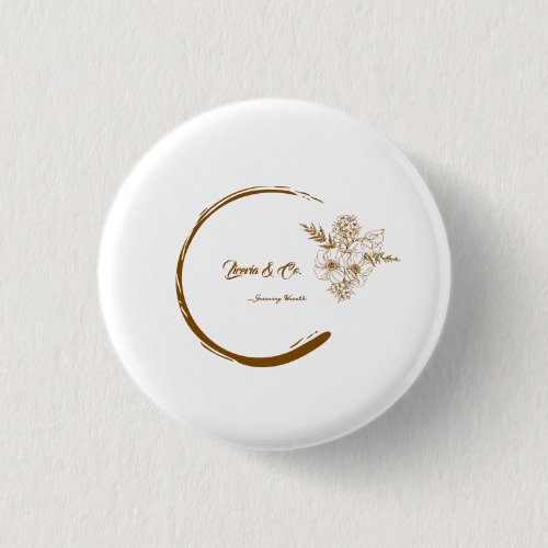 Create your own Elegant Gold Floral Custom Button