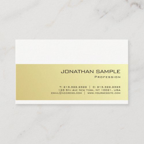 Create Your Own Elegant Gold Look Modern Sleek Business Card