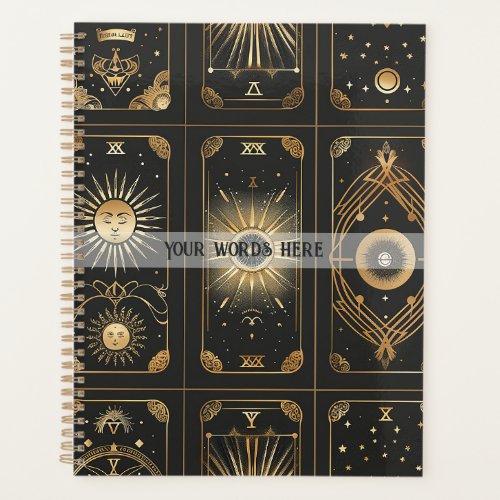 Create Your Own Elegant Gold Tarot Black Planner