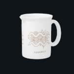 Create Your Own Elegant Gold & White Aquarius Beverage Pitcher<br><div class="desc">This pitcher features enchanting artwork that you can customize by personalizing it for annual sacred wheel sabbats & other celebrations. They also make terrific gifts for friends, family & sister witches. Inspired by a desire to help others express themselves: their moods, thoughts, feelings, beliefs – all of the things that...</div>