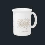 Create Your Own Elegant Gold & White Aquarius Beverage Pitcher<br><div class="desc">This pitcher features enchanting artwork that you can customize by personalizing it for annual sacred wheel sabbats & other celebrations. They also make terrific gifts for friends, family & sister witches. Inspired by a desire to help others express themselves: their moods, thoughts, feelings, beliefs – all of the things that...</div>