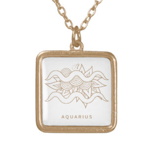 Create Your Own Elegant Gold & White Aquarius Plated Necklace