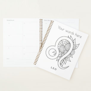 Create Your Own Elegant Gold & White Leo Zodiac Planner