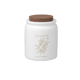 Create Your Own Elegant Gold & White Sagittarius Candy Jar