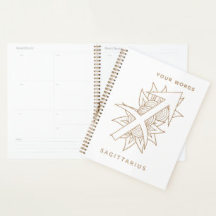 Create Your Own Elegant Gold & White Sagittarius Planner
