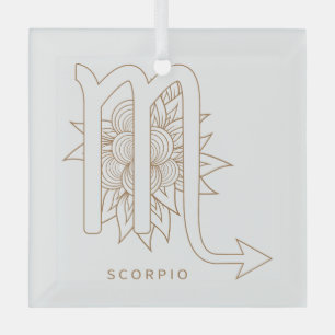 Create Your Own Elegant Gold & White Scorpio Glass Ornament
