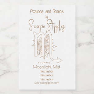 Create Your Own Elegant Gold & White Scorpio Wine Label