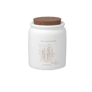 Create Your Own Elegant Gold & White Scorpio Wish Candy Jar