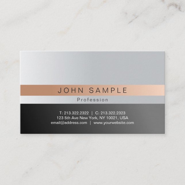 Create Your Own Elegant Harmonic Colors Classy Business Card (Front)