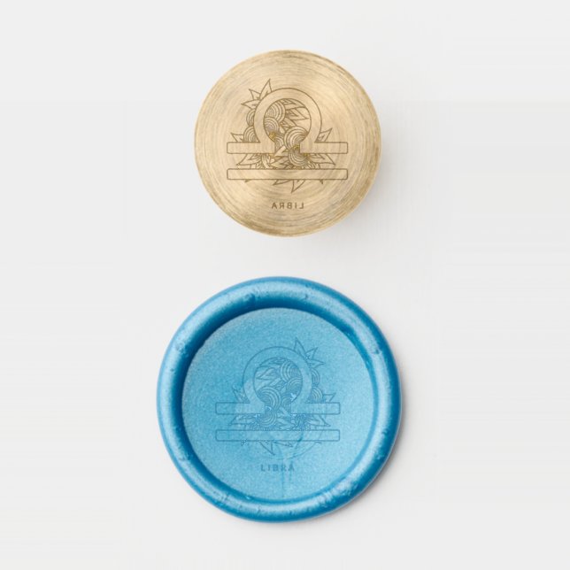 Create Your Own Elegant Libra Zodiac Wax Seal Stamp (Stamped)