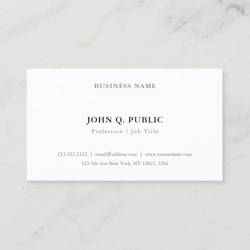 Create Your Own Elegant Minimalist Simple Modern Business Card