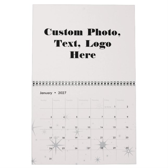 Create Your Own Elegant Modern Custom Personalized Calendar (Jan 2027)