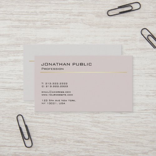 Create Your Own Elegant Modern Minimalist Plain Business Card
