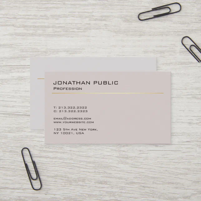 Create Your Own Elegant Modern Minimalist Plain Business Card | Zazzle