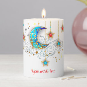 Create Your Own Elegant Moon and Stars Pillar Candle