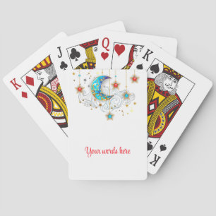 Create Your Own Elegant Moon and Stars Poker Cards
