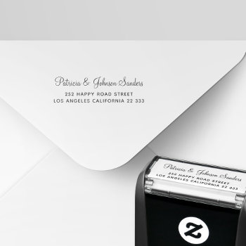 Create Your Own Elegant Name Script Return Address Self-inking Stamp by invitations_kits at Zazzle