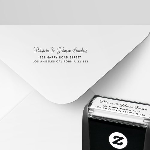 Create your own elegant name script return address self_inking stamp