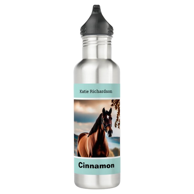 Create Your Own Elegant Personalized Horse Photo Stainless Steel Water Bottle (Right)