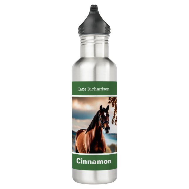 Create Your Own Elegant Personalized Horse Photo Stainless Steel Water Bottle (Right)