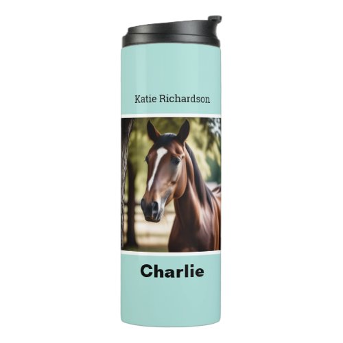 Create Your Own Elegant Personalized Horse Photo Thermal Tumbler