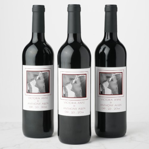 Create Your Own Elegant Photo Red Wine Label