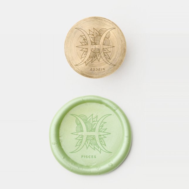 Create Your Own Elegant Pisces Zodiac Wax Seal Stamp (Stamped)