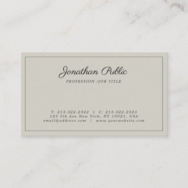 Create Your Own Elegant Professional Modern Business Card (Front)