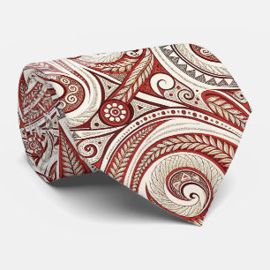 Create Your Own Elegant Red Gold Festive Tribal Neck Tie