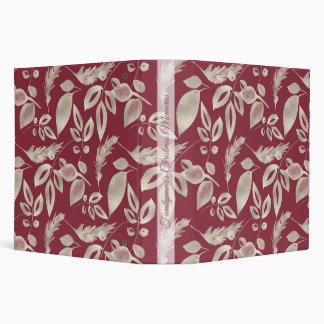 Create Your Own Elegant Red & Gold Foliage 3 Ring Binder