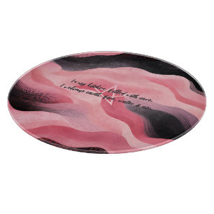 Create Your Own Elegant Rosy Pink Ombre Waves Cutting Board