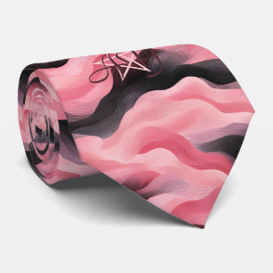 Create Your Own Elegant Rosy Pink Ombre Waves Neck Tie