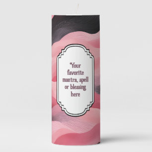 Create Your Own Elegant Rosy Pink Ombre Waves Pillar Candle