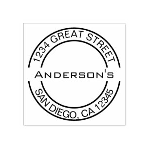 Create your own Elegant Round Return Address Rubber Stamp