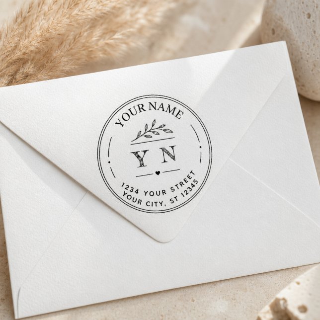 Create Your Own Elegant Round Return Address  Rubber Stamp (Creator Uploaded)