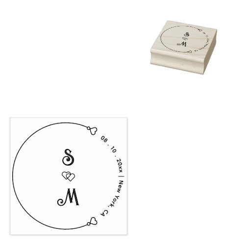 Create your Own  Elegant Save The Date Wedding Rubber Stamp