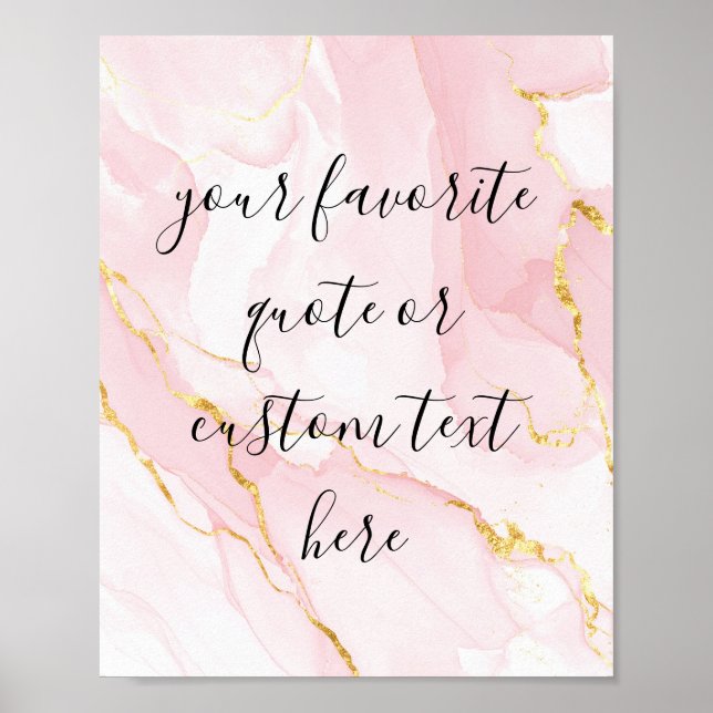 Create Your Own Elegant Script Custom Quote Poster (Front)