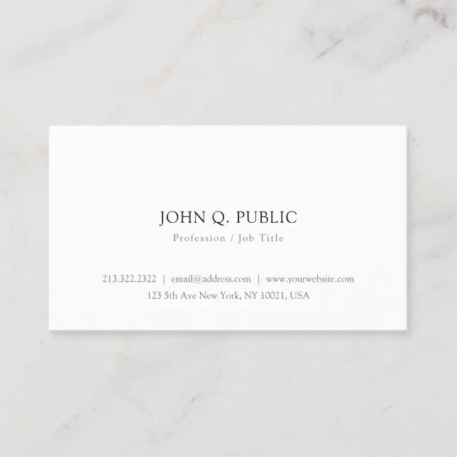 Create Your Own Elegant Simple Modern Minimalist Business Card | Zazzle