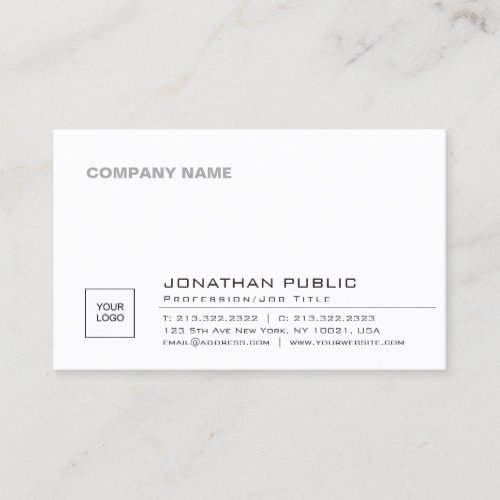 Create Your Own Elegant Sleek Company Logo Plain Business Card