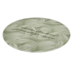 Create Your Own Elegant Wavy Green Feathers Cutting Board
