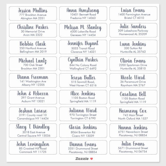 Create Your Own Elegant Wedding Guest Address Sticker (Sheet)
