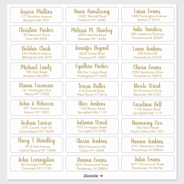 Create Your Own Elegant Wedding Guest Address Sticker (Sheet)